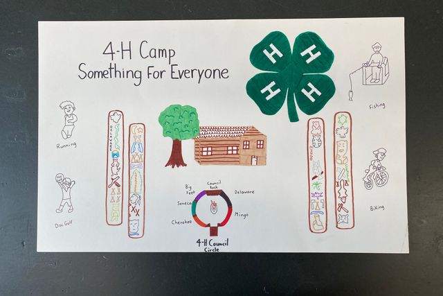 Kobe Strader Lewis County 2021 State 4-H Camp Poster Contest Winner Senior Division "4-H Camp Something for Everyone"