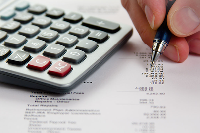 Finance Management calculator writing debit sheets