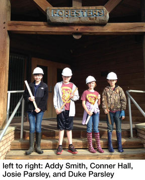 Junior Forestry Team - Wayne County; Left to right: Addy Smith, Conner Hall, Josie Parsley, and Duke Parsley 