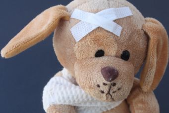 Stuffed animal with bandages