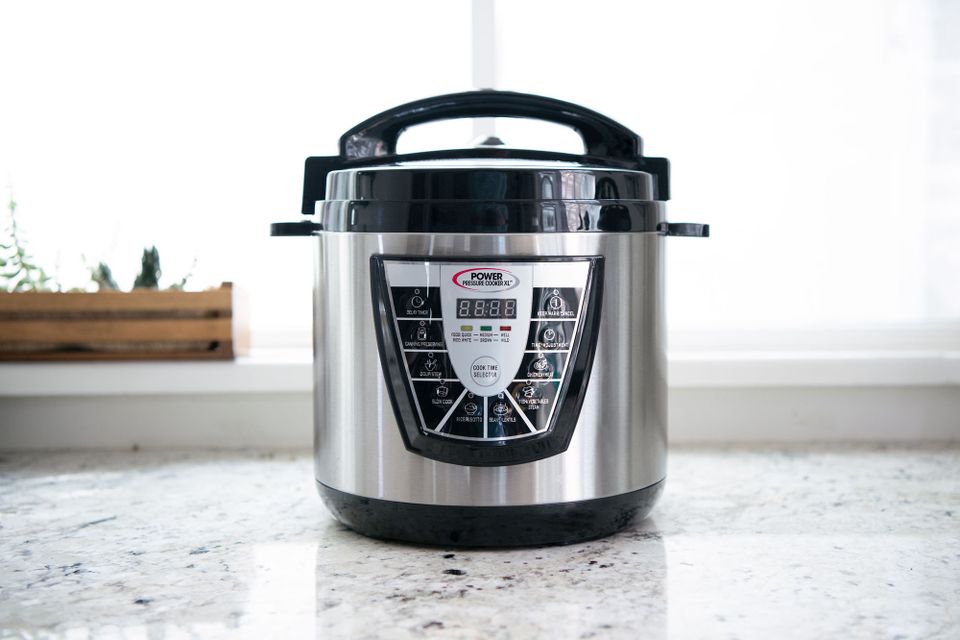 Instant pot on a counter. 