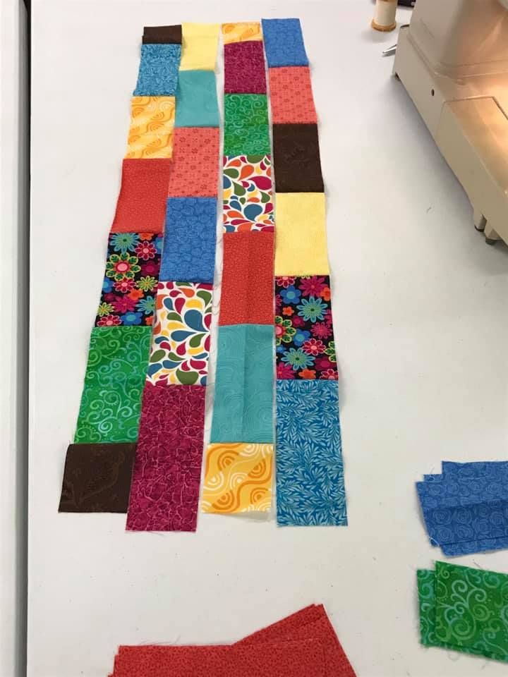 Members started making a baby quilt