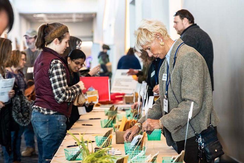 Conference goers at 2020 Small Farm Conference participate in a seed swap.