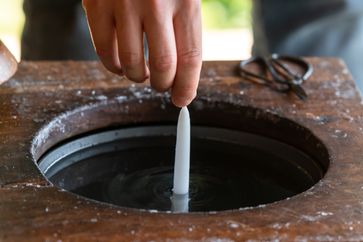 Candle dipping demonstration 