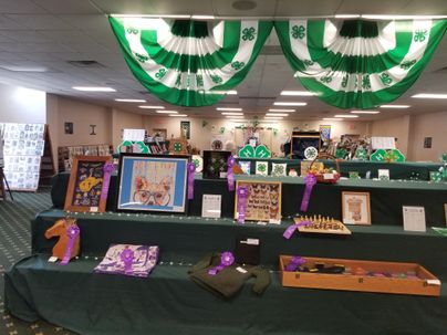 4-H project exhibits in the Underwood building at the State Fair