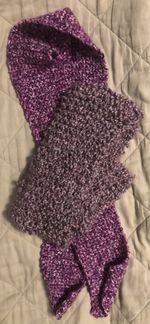 two purple scarves