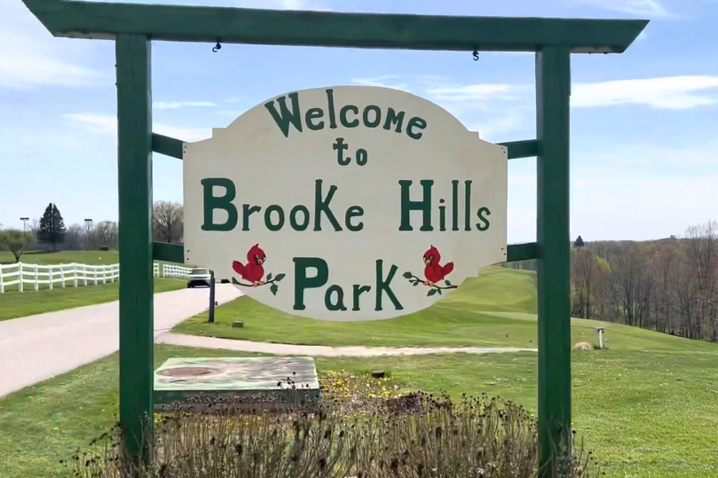 Sign reading "Welcome to Brooke Hills Park"