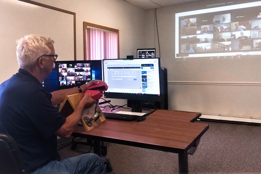 Instructor conducting OSHA training using videoconferencing