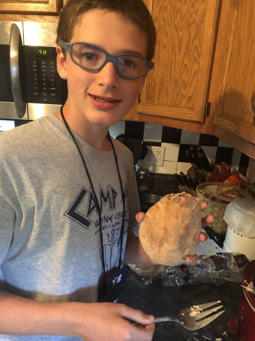 Youth with Pita Bread he made