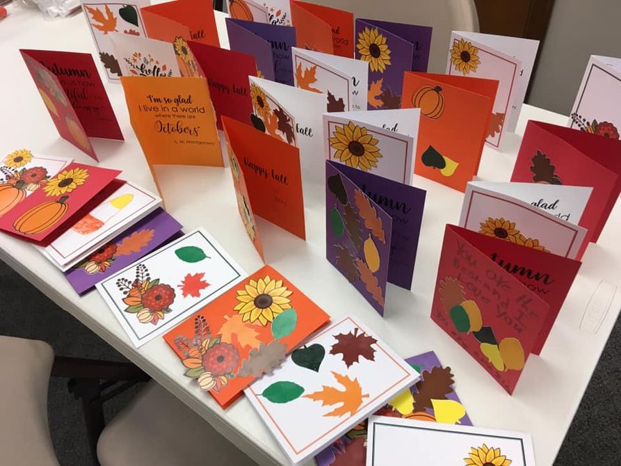 Youth Make Cards for Local Nursing Home