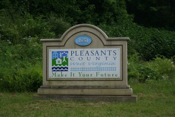 Welcome to Pleasants County sign that reads: Pleasants County, West Virginia. Make It Your Future.