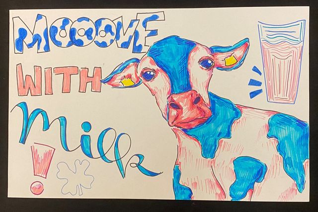 Morgan Sprouse Harrison County 2021 State 4-H Dairy Poster Senior Division Winner "Mooove with Milk"