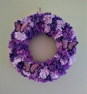 Purple Pom Wreath