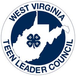 4-H Teen Leader Council Badge featuring an outline of West Virginia with a 4-H Clover in the center.