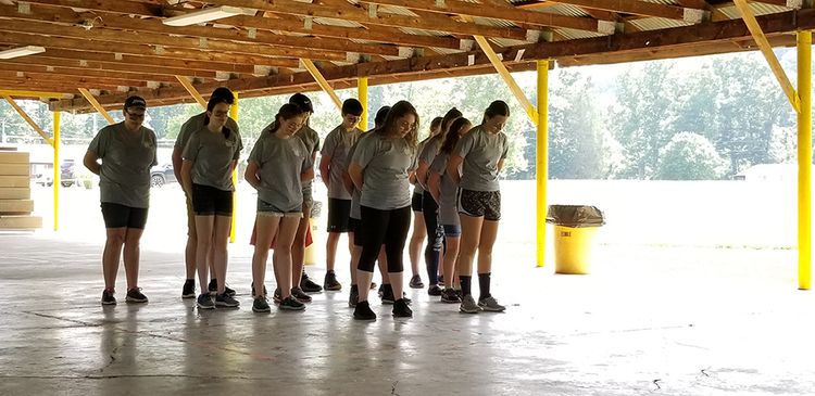 Opening skit for the Wirt County 4-H camp featured members performing a tribal dance known as a haka. 