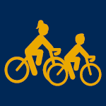 Icon of people riding bikes.