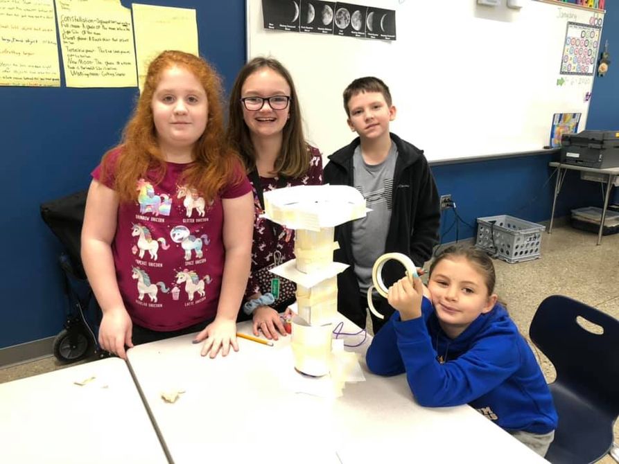Youth from Crum Build a Tower as part of the Skys the Limit Curriculum