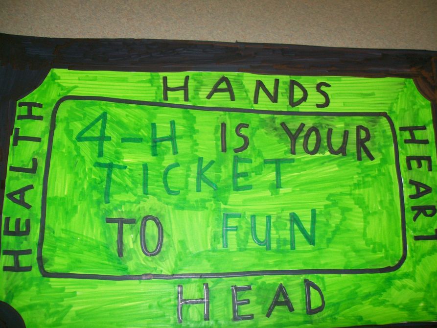 health hands heart head 4-H is your ticket to fun