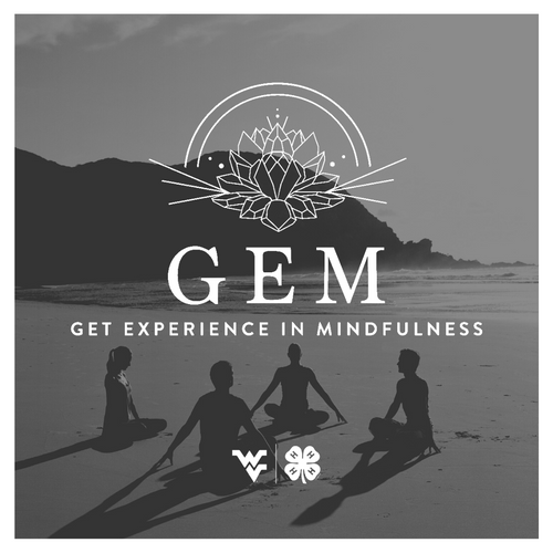 Get experience in mindfulness, four people are in meditation yoga poses on a beach
